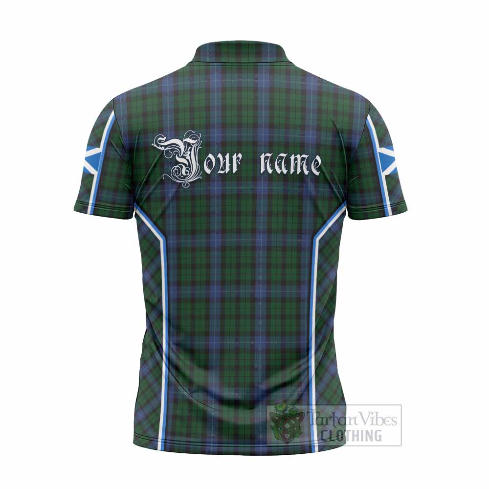 MacIntyre (McIntyre) Tartan Crest Zipper Polo Shirt Scotland Coat of Arm Flag Style - Tartan Vibes Clothing