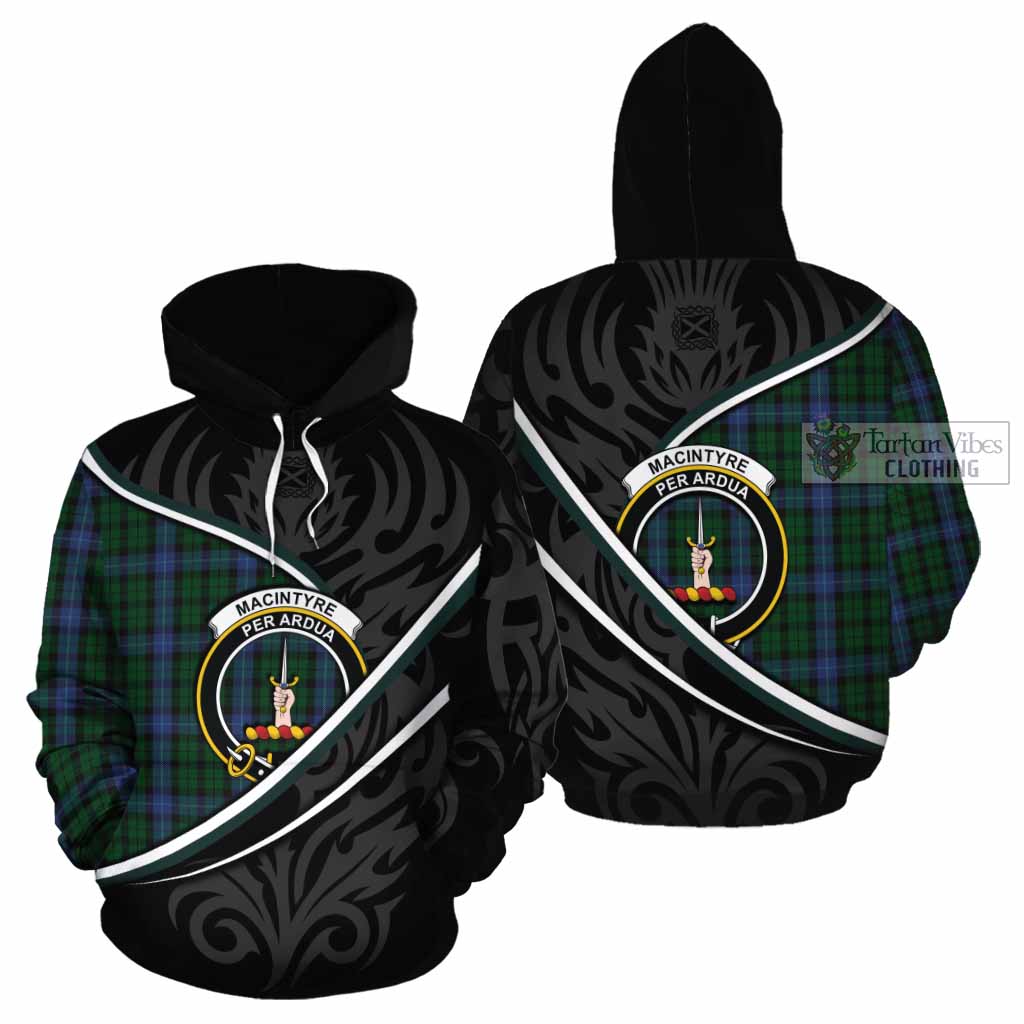 MacIntyre (McIntyre) Tartan Family Crest Cotton Hoodie Celtic Scottish Thistle Floral - Tartan Vibes Clothing