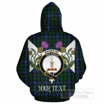 MacIntyre (McIntyre) Tartan Family Crest Cotton Hoodie Scottish Burns Night Thistle Floral