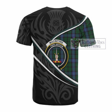 MacIntyre (McIntyre) Tartan Family Crest Cotton T-shirt Celtic Scottish Thistle Floral