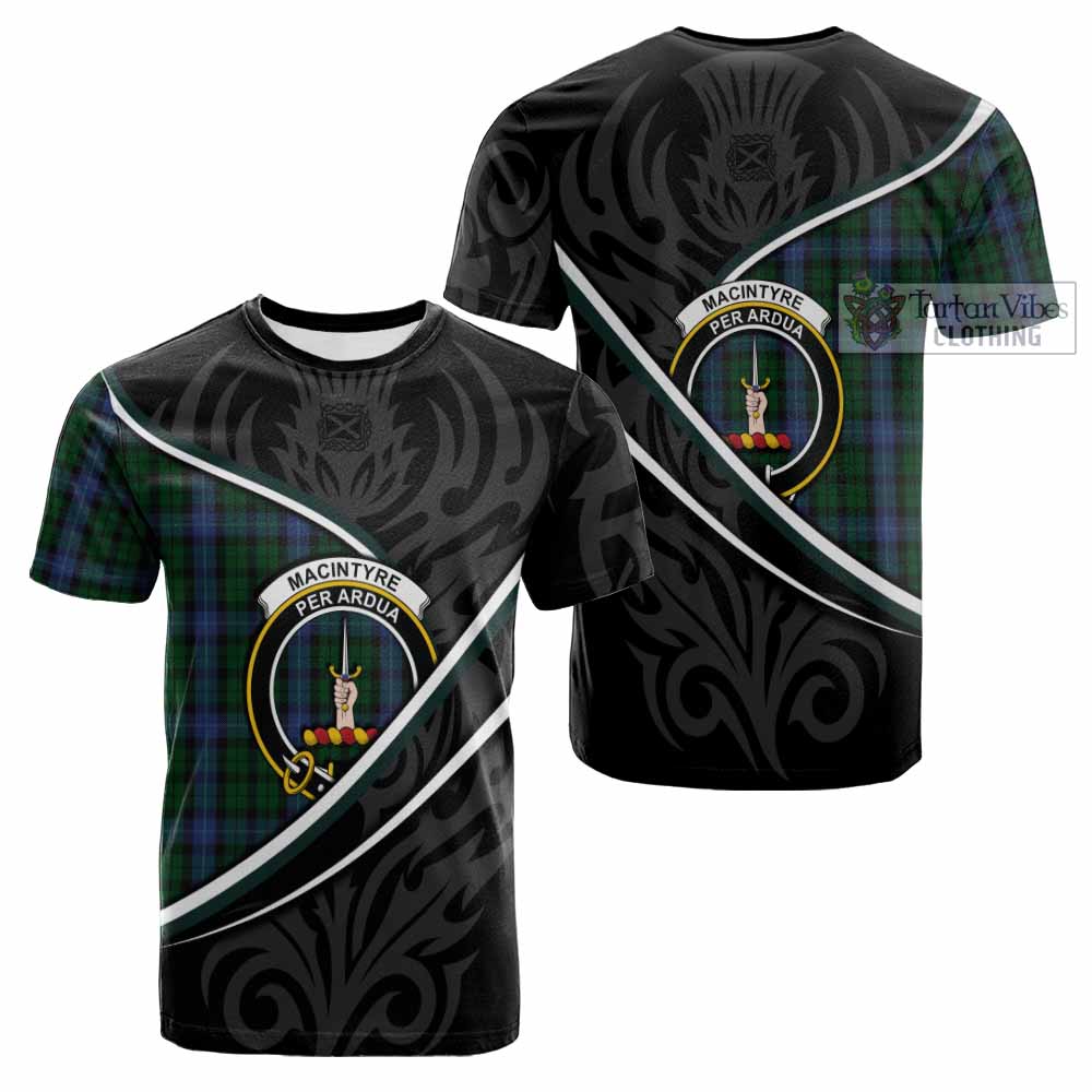 MacIntyre (McIntyre) Tartan Family Crest Cotton T-shirt Celtic Scottish Thistle Floral - Tartan Vibes Clothing