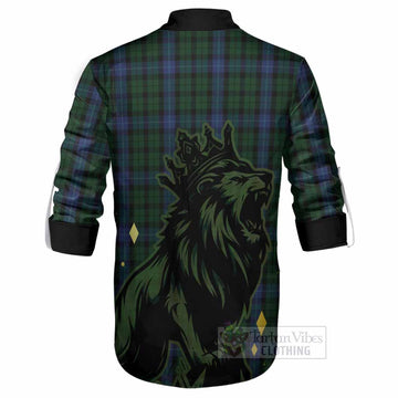 MacIntyre (McIntyre) Tartan Family Crest Ghillie Shirt Crowned Lion Roaring