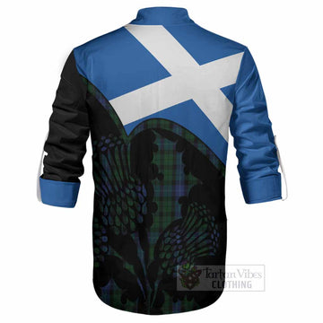 MacIntyre (McIntyre) Tartan Family Crest Ghillie Shirt Scotland Thistle Floral Flag Style