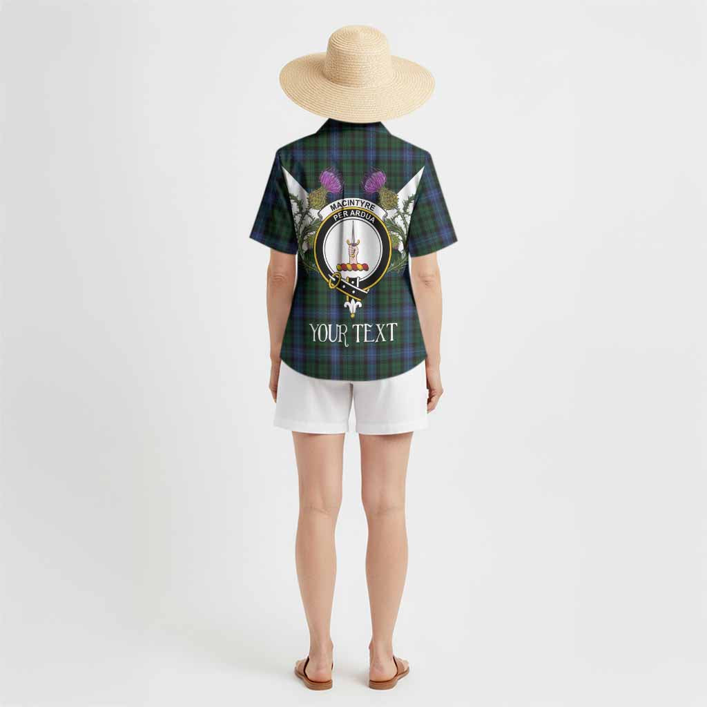 MacIntyre (McIntyre) Tartan Family Crest Hawaiian Shirt Scottish Burns Night Thistle Floral