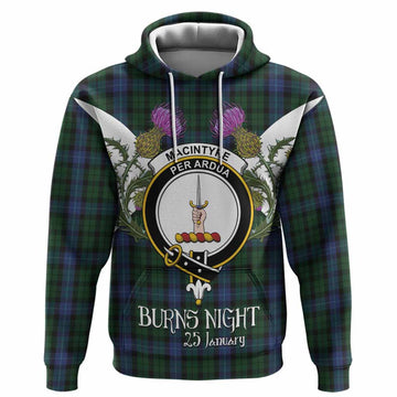 MacIntyre (McIntyre) Tartan Family Crest Hoodie Scottish Burns Night Thistle Floral