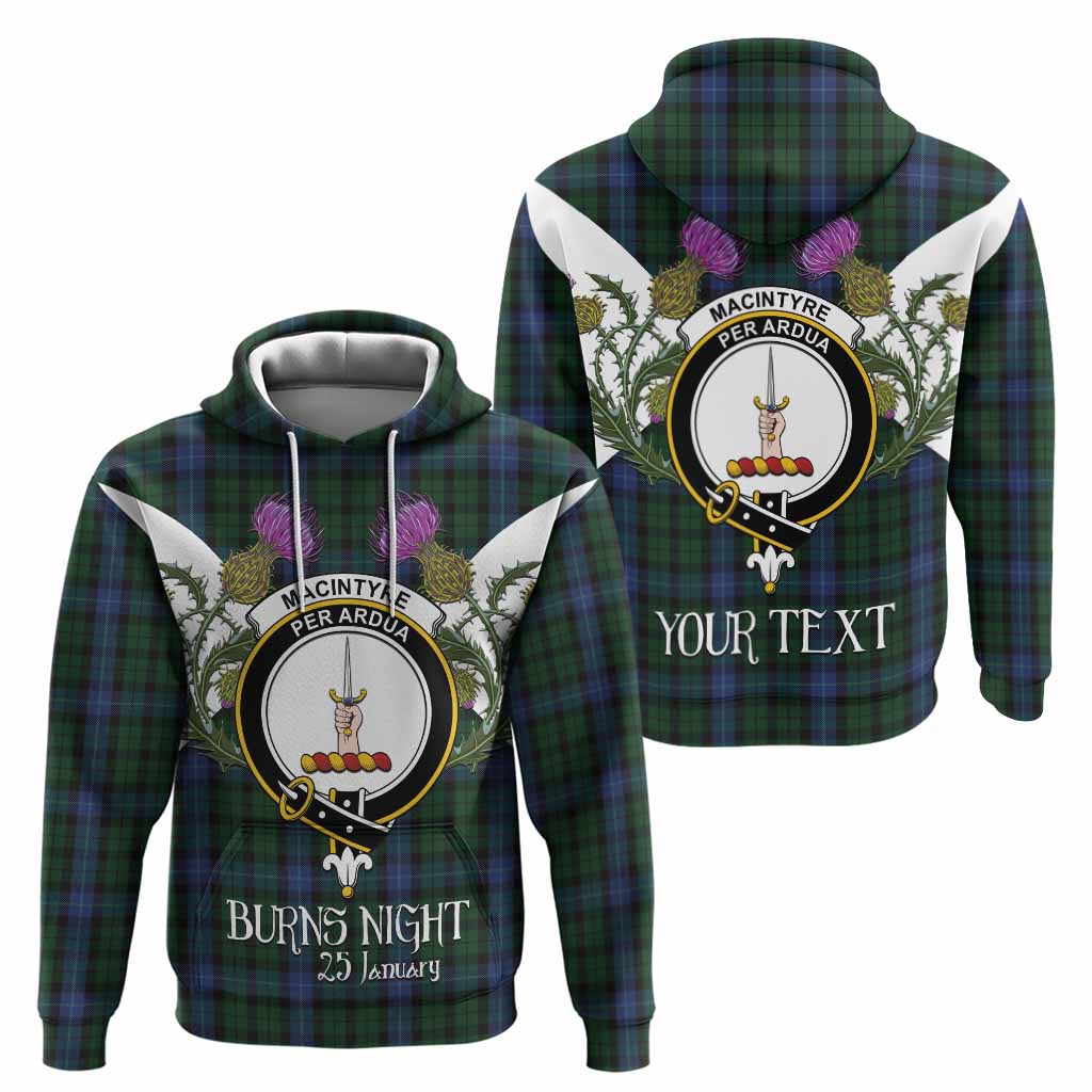 MacIntyre (McIntyre) Tartan Family Crest Hoodie Scottish Burns Night Thistle Floral