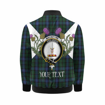 MacIntyre (McIntyre) Tartan Family Crest Kid Bomber Jacket Scottish Burns Night Thistle Floral