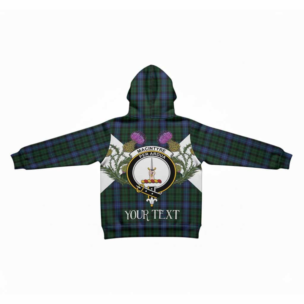 MacIntyre (McIntyre) Tartan Family Crest Kid Hoodie Scottish Burns Night Thistle Floral