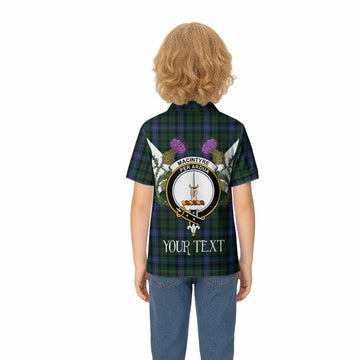 MacIntyre (McIntyre) Tartan Family Crest Kid Polo Shirt Scottish Burns Night Thistle Floral
