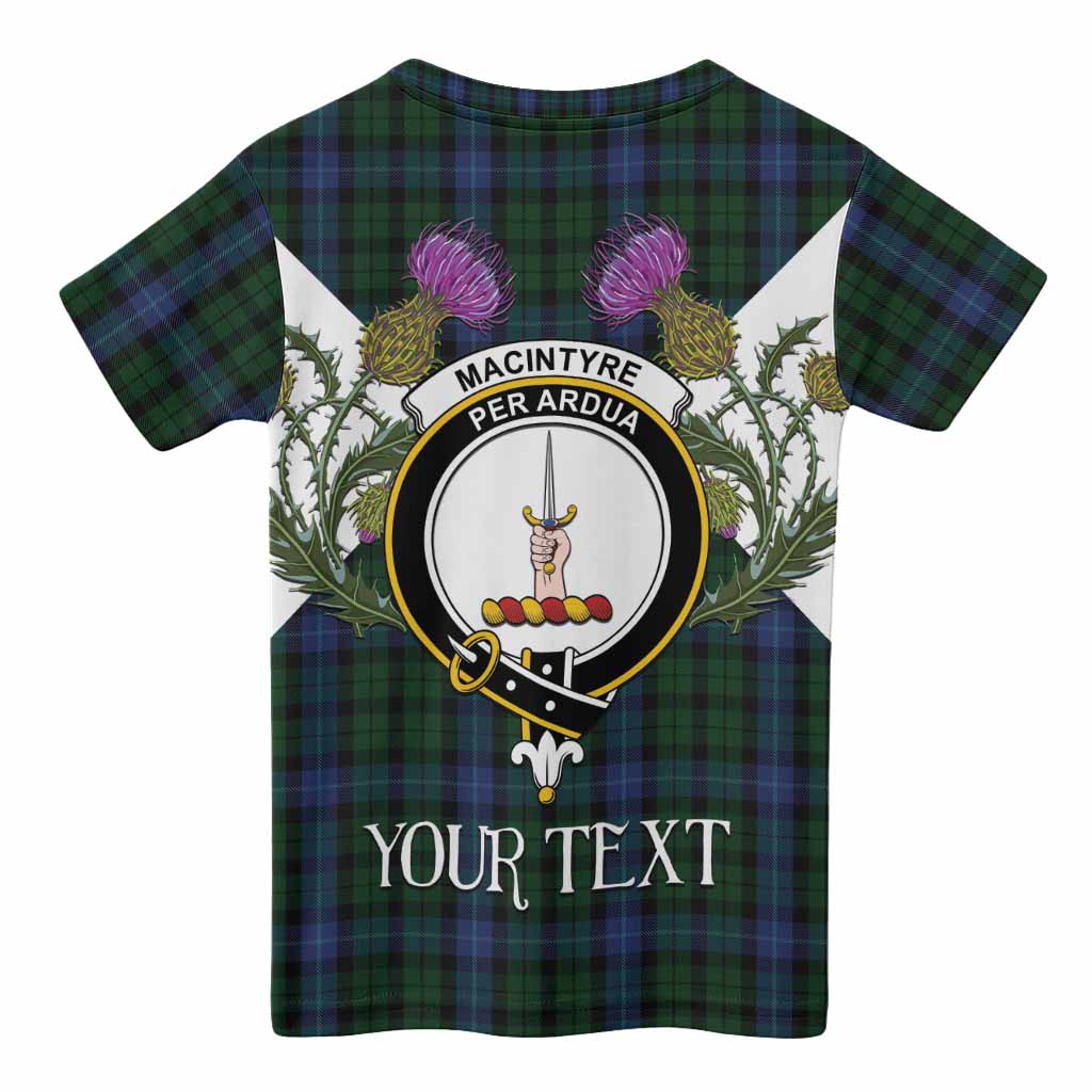 MacIntyre (McIntyre) Tartan Family Crest Kid T-shirt Scottish Burns Night Thistle Floral