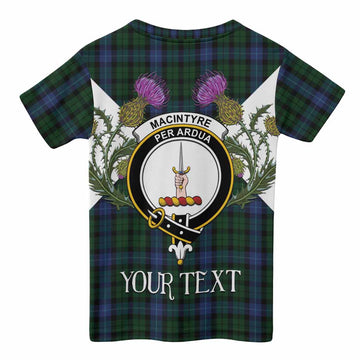 MacIntyre (McIntyre) Tartan Family Crest Kid T-shirt Scottish Burns Night Thistle Floral
