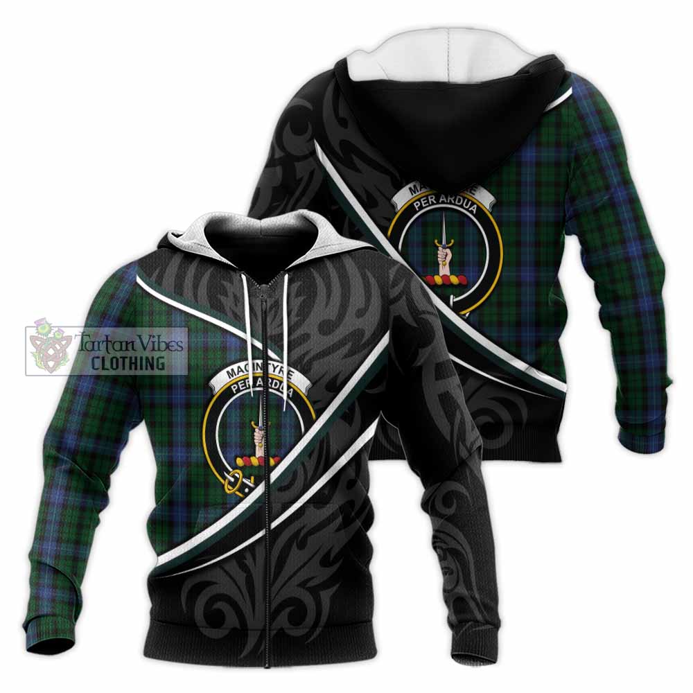 MacIntyre (McIntyre) Tartan Family Crest Knitted Hoodie Celtic Scottish Thistle Floral - Tartan Vibes Clothing