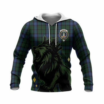 MacIntyre (McIntyre) Tartan Family Crest Knitted Hoodie Crowned Lion Roaring