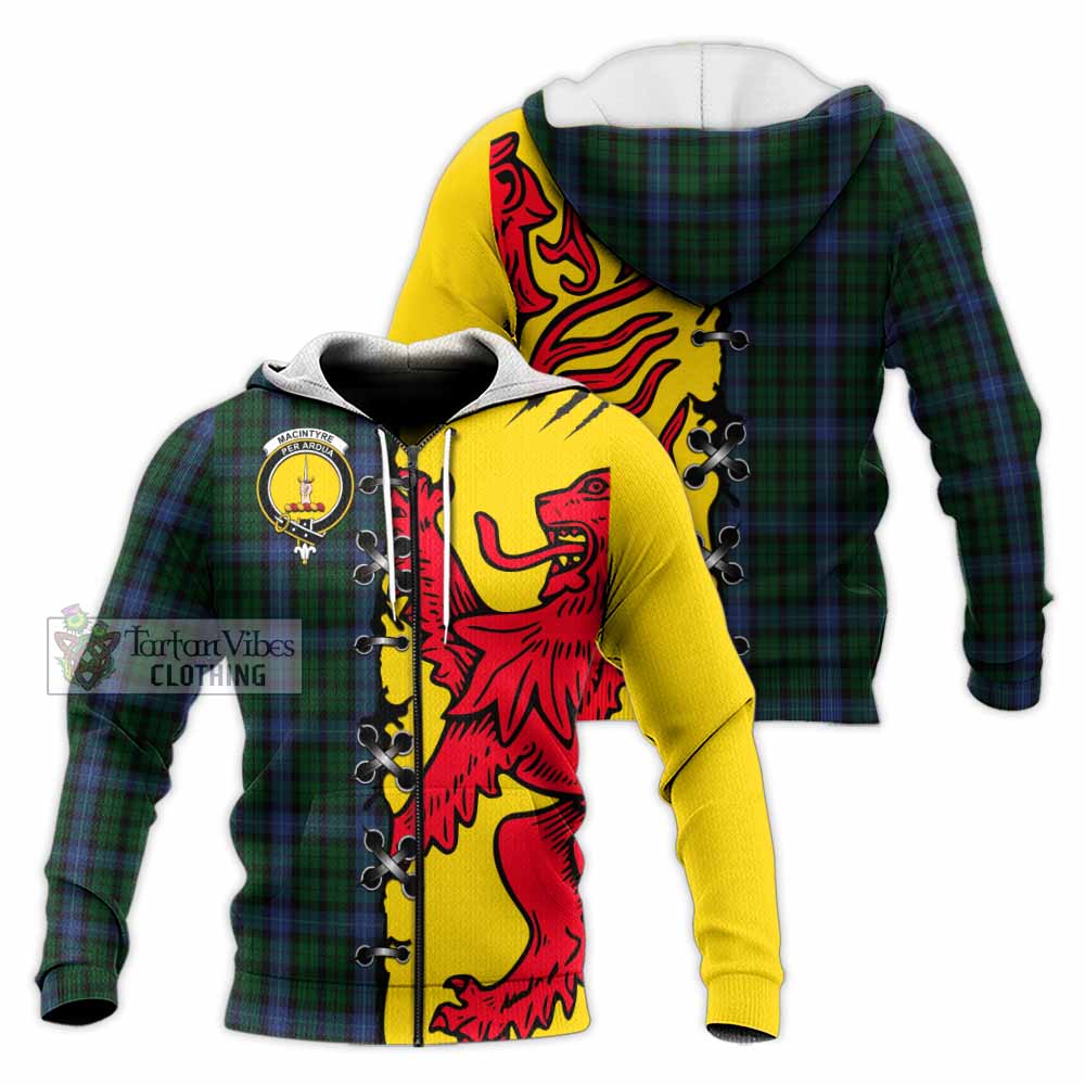 MacIntyre (McIntyre) Tartan Family Crest Knitted Hoodie Lion Rampant Honor - Tartan Vibes Clothing