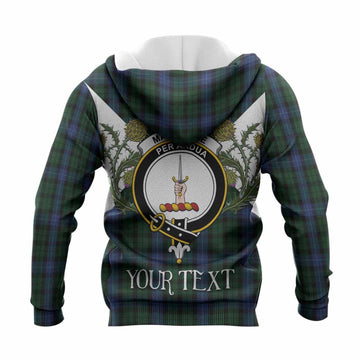 MacIntyre (McIntyre) Tartan Family Crest Knitted Hoodie Scottish Burns Night Thistle Floral
