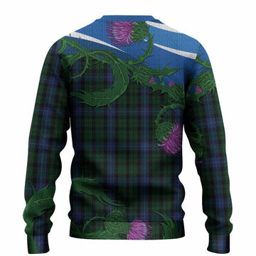 MacIntyre (McIntyre) Tartan Family Crest Knitted Sweater Thistle in Minimalism
