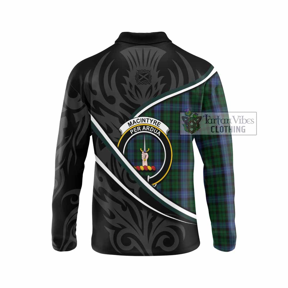 MacIntyre (McIntyre) Tartan Family Crest Long Sleeve Polo Shirt Celtic Scottish Thistle Floral - Tartan Vibes Clothing