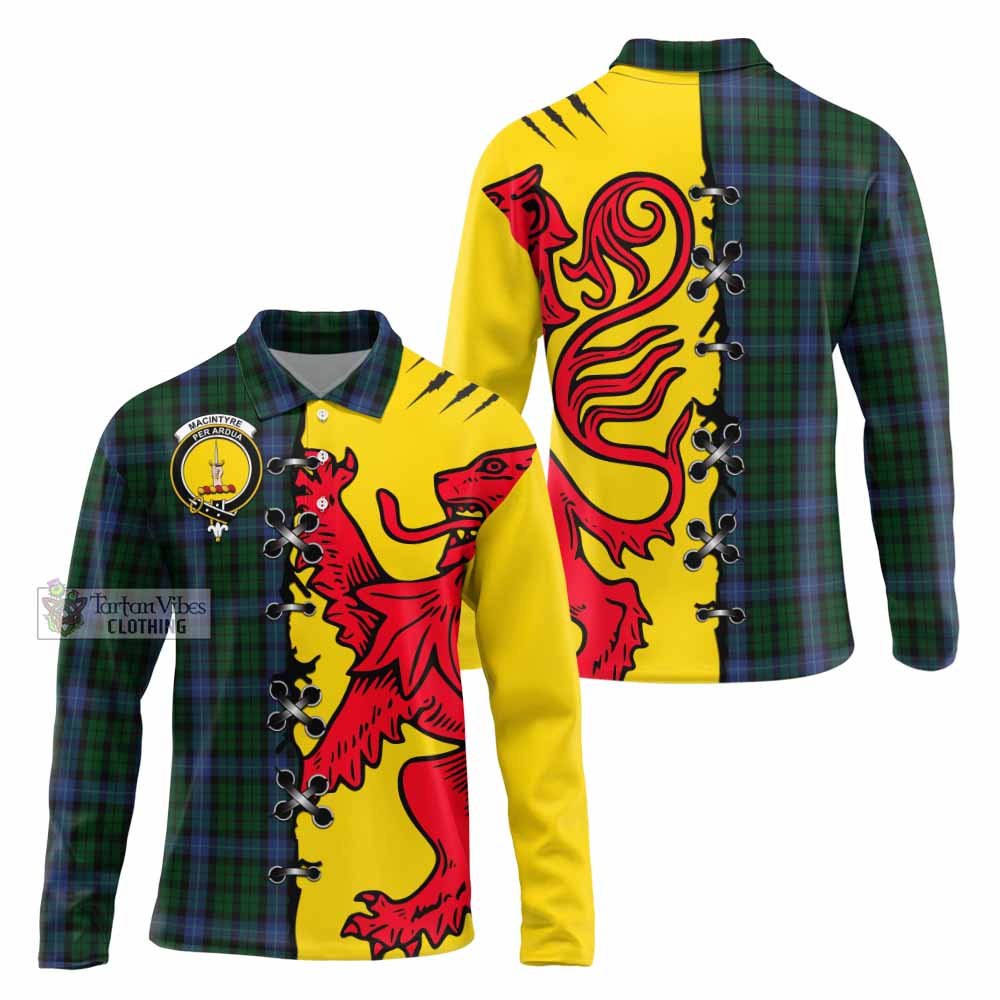 MacIntyre (McIntyre) Tartan Family Crest Long Sleeve Polo Shirt Lion Rampant Honor - Tartan Vibes Clothing