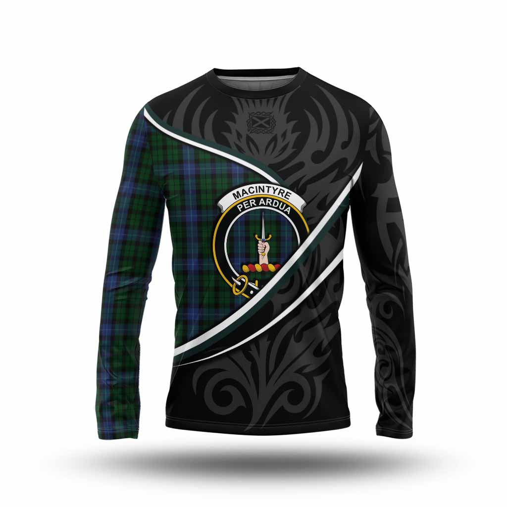 MacIntyre (McIntyre) Tartan Family Crest Long Sleeve T-Shirt Celtic Scottish Thistle Floral - Tartan Vibes Clothing