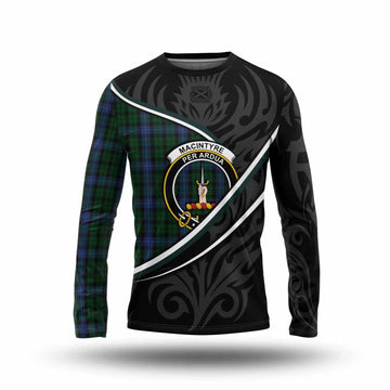 MacIntyre (McIntyre) Tartan Family Crest Long Sleeve T-Shirt Celtic Scottish Thistle Floral - Tartan Vibes Clothing