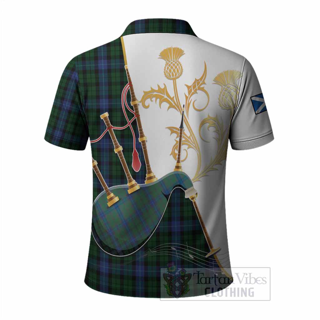 MacIntyre (McIntyre) Tartan Family Crest Polo Shirt Bagpipes with Scottish Thistle