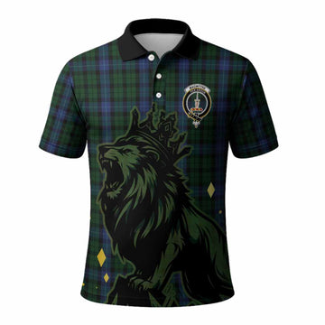 MacIntyre (McIntyre) Tartan Family Crest Polo Shirt Crowned Lion Roaring