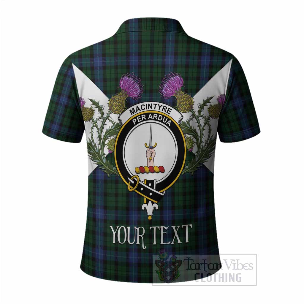 MacIntyre (McIntyre) Tartan Family Crest Polo Shirt Scottish Burns Night Thistle Floral