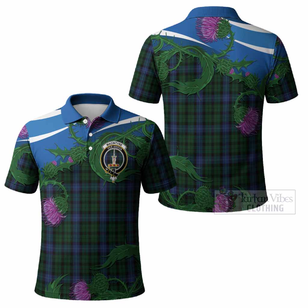 MacIntyre (McIntyre) Tartan Family Crest Polo Shirt Thistle in Minimalism