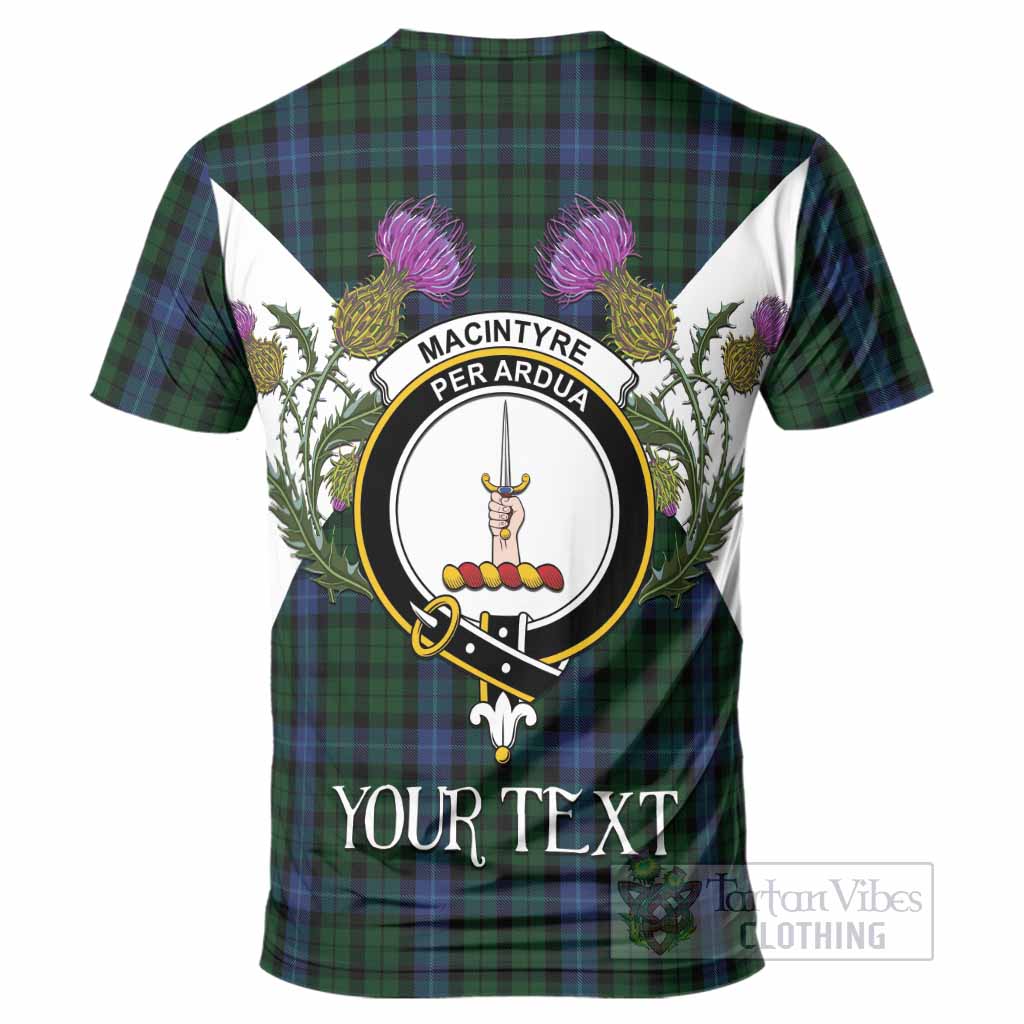 MacIntyre (McIntyre) Tartan Family Crest T-Shirt Scottish Burns Night Thistle Floral