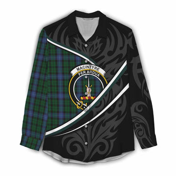 MacIntyre (McIntyre) Tartan Family Crest Women Casual Shirt Celtic Scottish Thistle Floral - Tartan Vibes Clothing