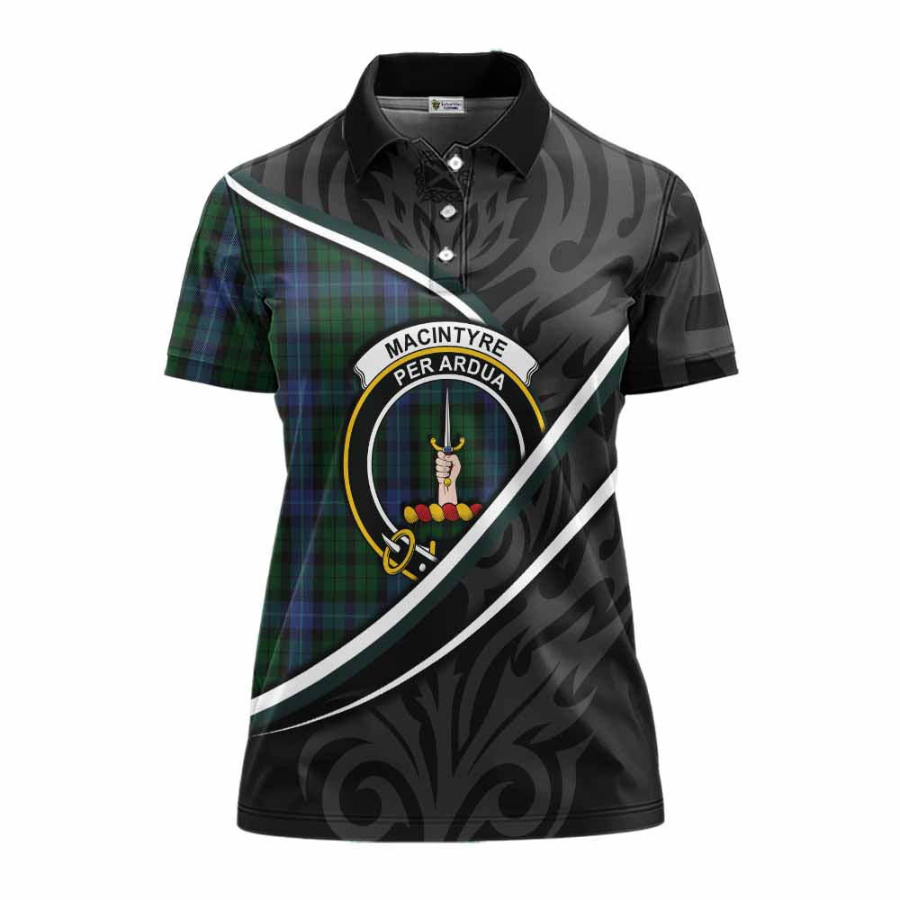 MacIntyre (McIntyre) Tartan Family Crest Women's Polo Shirt Celtic Scottish Thistle Floral - Tartan Vibes Clothing