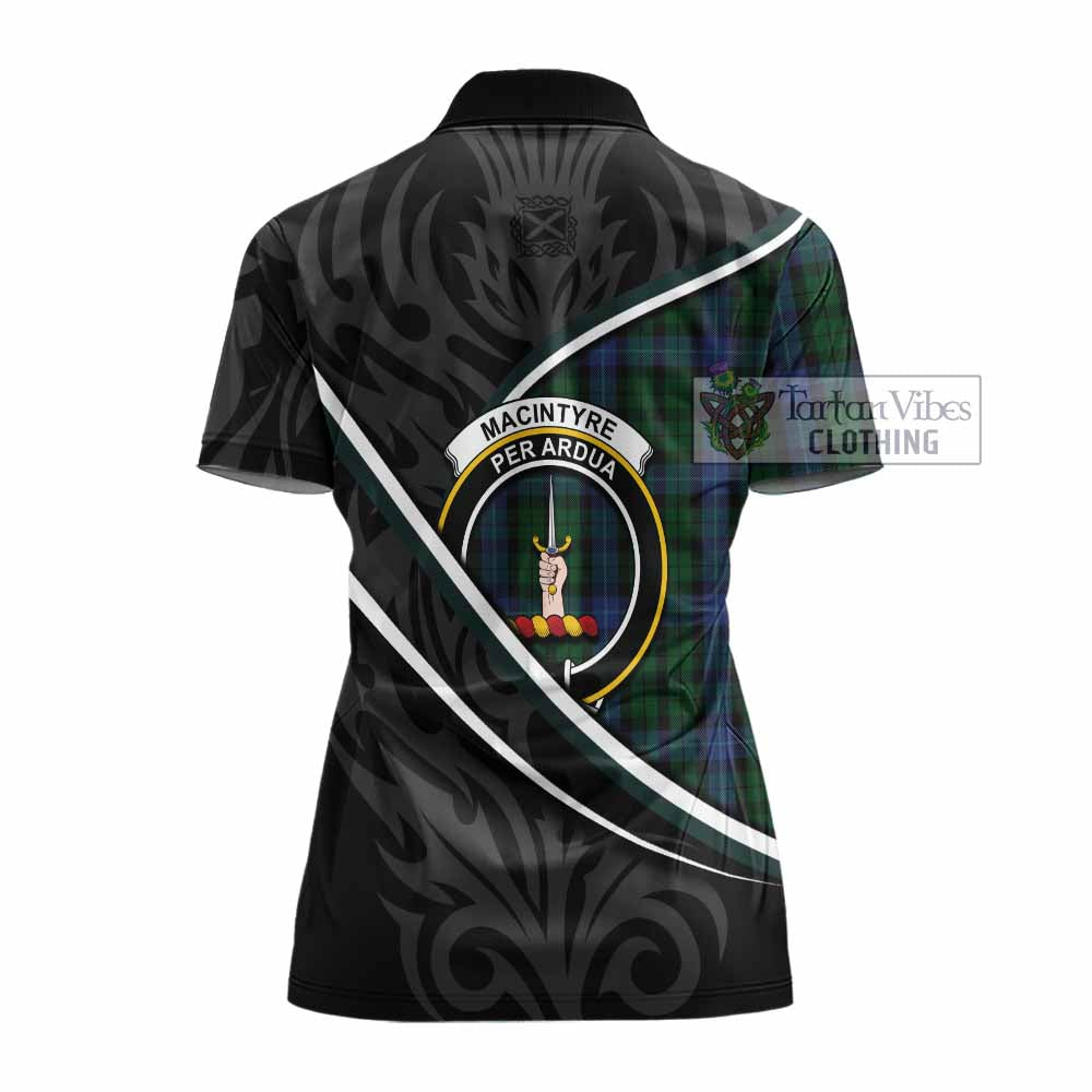 MacIntyre (McIntyre) Tartan Family Crest Women's Polo Shirt Celtic Scottish Thistle Floral - Tartan Vibes Clothing