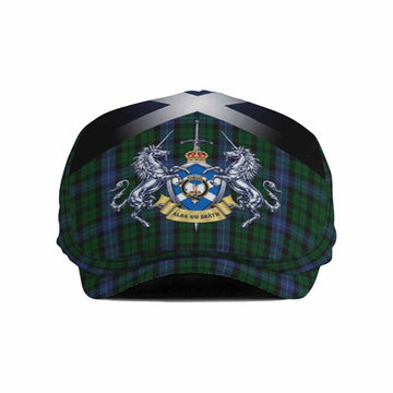 MacIntyre (McIntyre) Tartan Flat Cap, Jeff Cap Alba Gu Brath Unicorn Crest