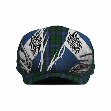 MacIntyre (McIntyre) Tartan Flat Cap, Jeff Cap Scotland Flag Ripped Tribal Design