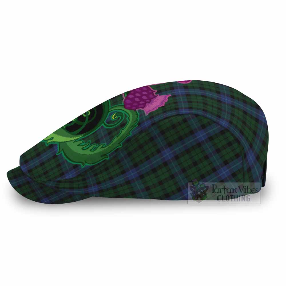 MacIntyre (McIntyre) Tartan Flat Cap, Jeff Cap Traditional Scottish Thistle