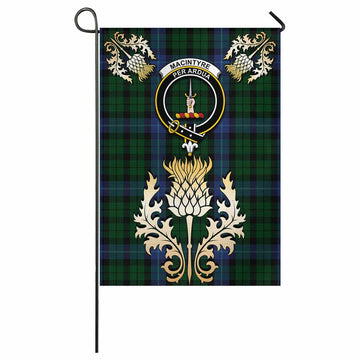 MacIntyre (McIntyre) Tartan Garden Flag with Golden Regal Scottish Thistle Emblem