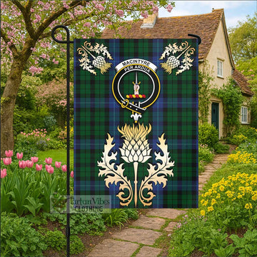 MacIntyre (McIntyre) Tartan Garden Flag with Golden Regal Scottish Thistle Emblem