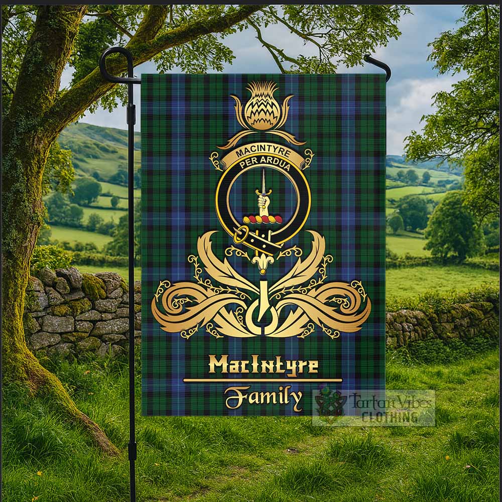 MacIntyre (McIntyre) Tartan Garden Flag with Highland Thistle Cherish Family Crest Style - Tartan Vibes Clothing