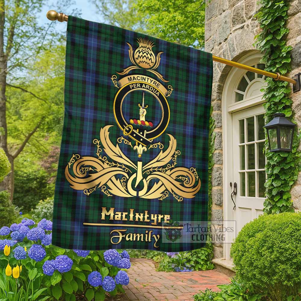 MacIntyre (McIntyre) Tartan Garden Flag with Highland Thistle Cherish Family Crest Style - Tartan Vibes Clothing