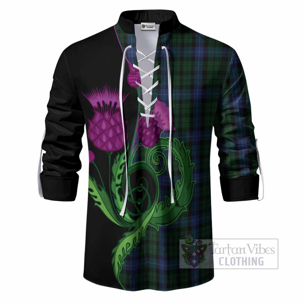 MacIntyre (McIntyre) Tartan Ghillie Shirt Traditional Scottish Thistle