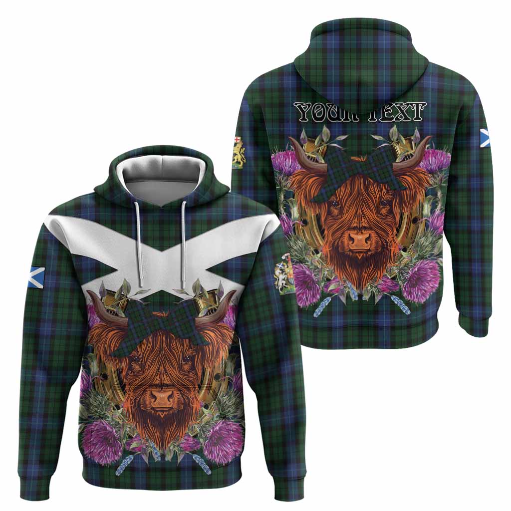 MacIntyre (McIntyre) Tartan Hoodie Scottish Thistle Heilan Coo