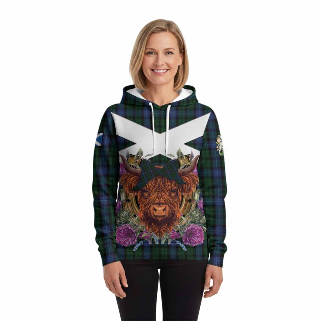 MacIntyre (McIntyre) Tartan Hoodie Scottish Thistle Heilan Coo