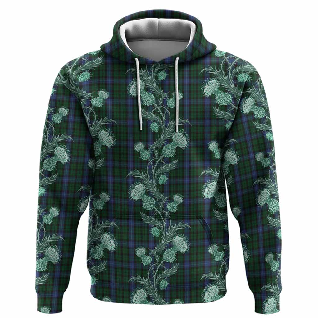 MacIntyre (McIntyre) Tartan Hoodie Seamless Scottish Thistle Flowers