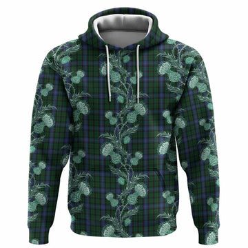 MacIntyre (McIntyre) Tartan Hoodie Seamless Scottish Thistle Flowers