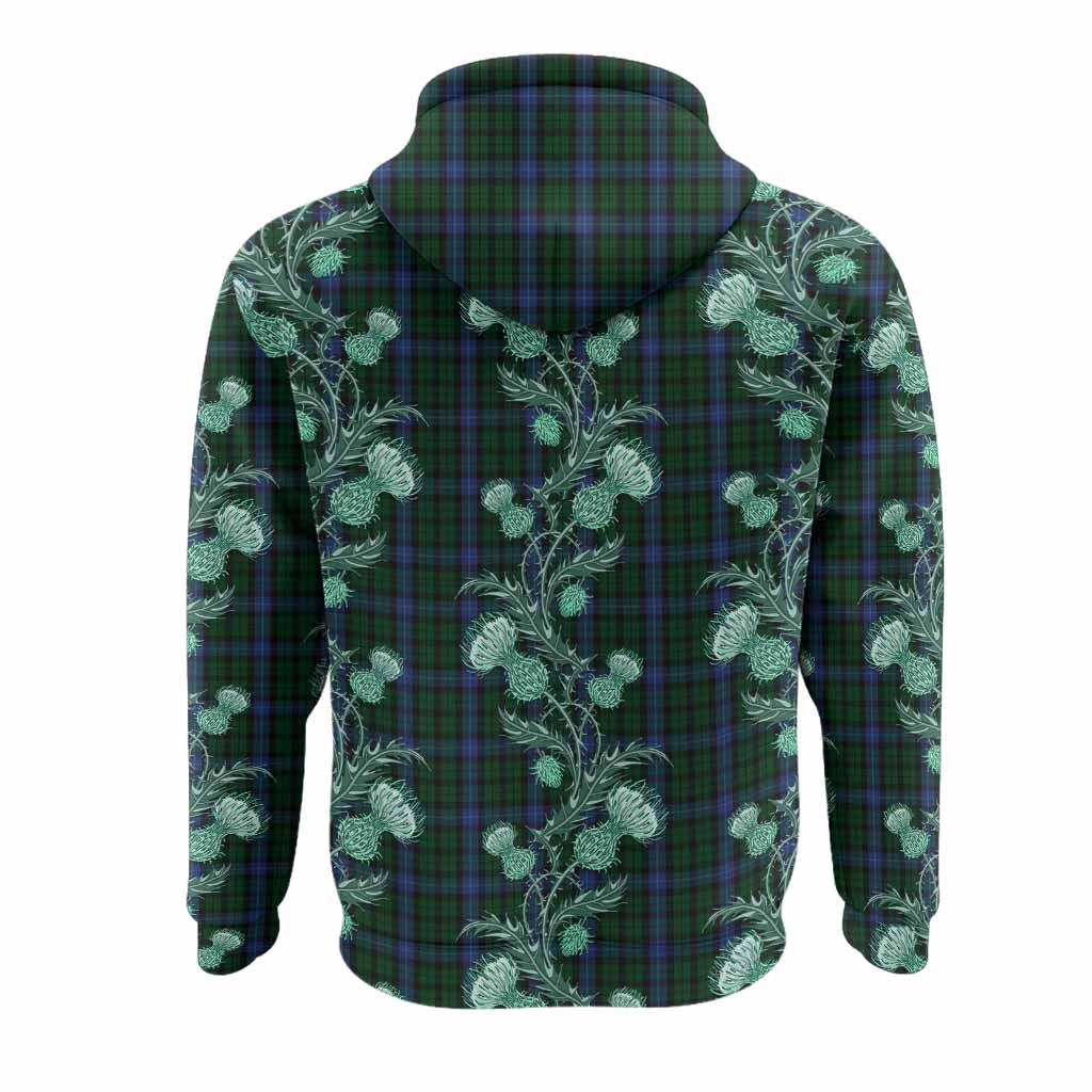 MacIntyre (McIntyre) Tartan Hoodie Seamless Scottish Thistle Flowers