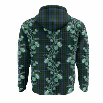MacIntyre (McIntyre) Tartan Hoodie Seamless Scottish Thistle Flowers