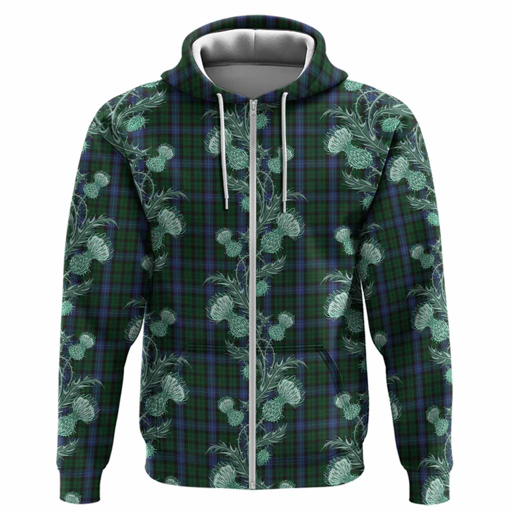 MacIntyre (McIntyre) Tartan Hoodie Seamless Scottish Thistle Flowers