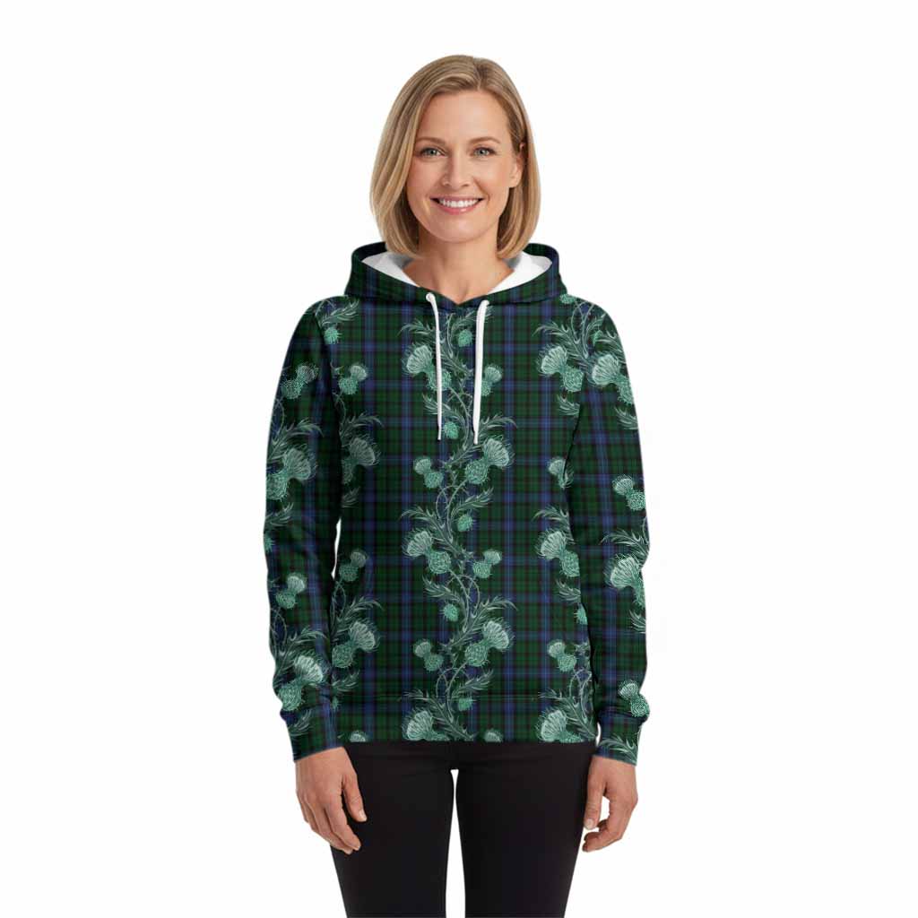 MacIntyre (McIntyre) Tartan Hoodie Seamless Scottish Thistle Flowers