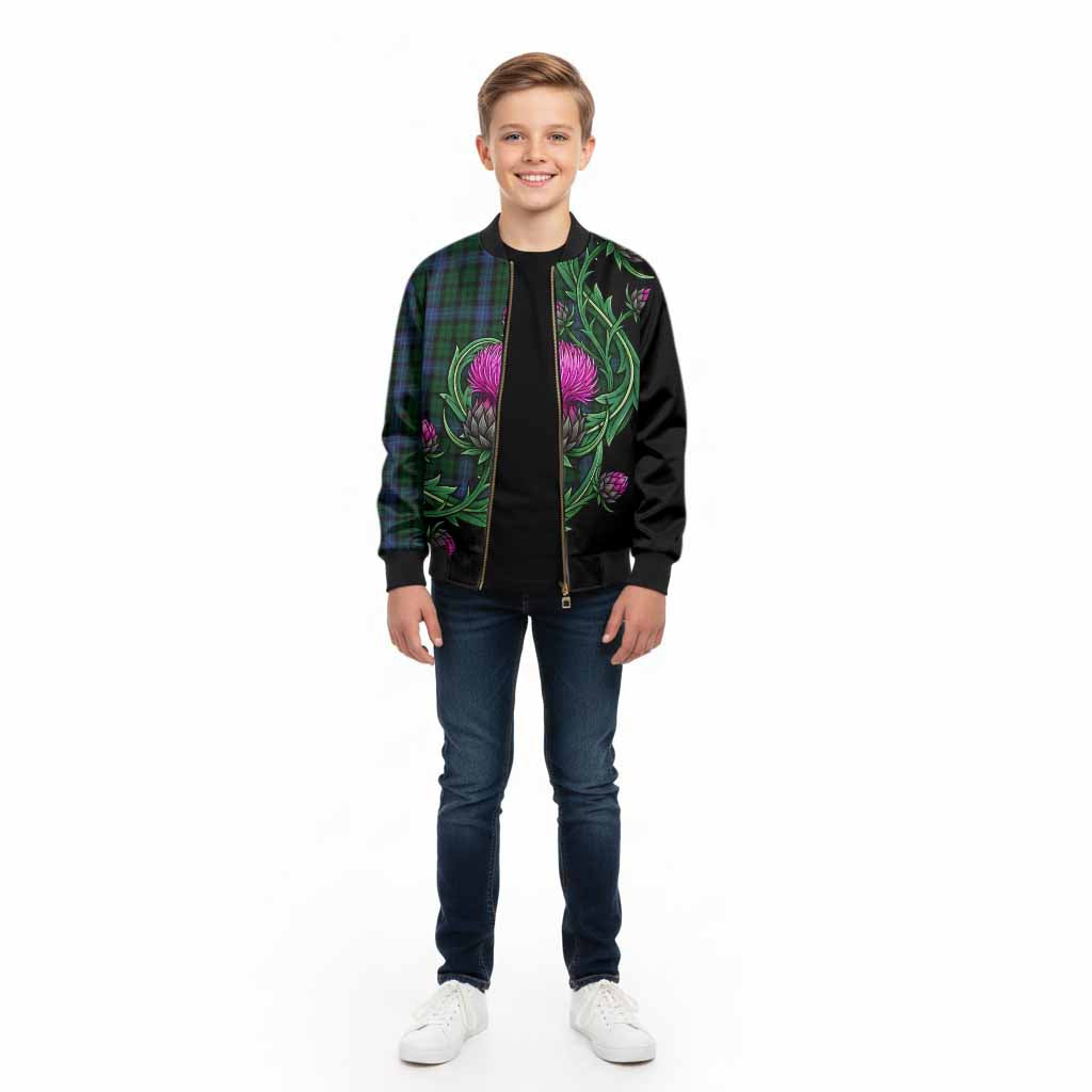 MacIntyre (McIntyre) Tartan Kid Bomber Jacket Resilient Scottish Thistle - Tartan Vibes Clothing