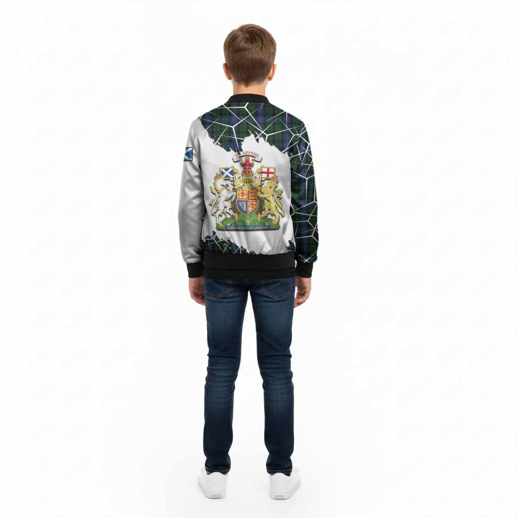 MacIntyre (McIntyre) Tartan Kid Bomber Jacket with Family Crest and Lion Rampant Grunge Style